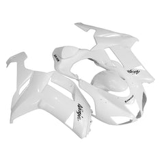 Kawasaki ZX-6R / 636 2007-2008 Pearl White with Logos fairing kit left side view