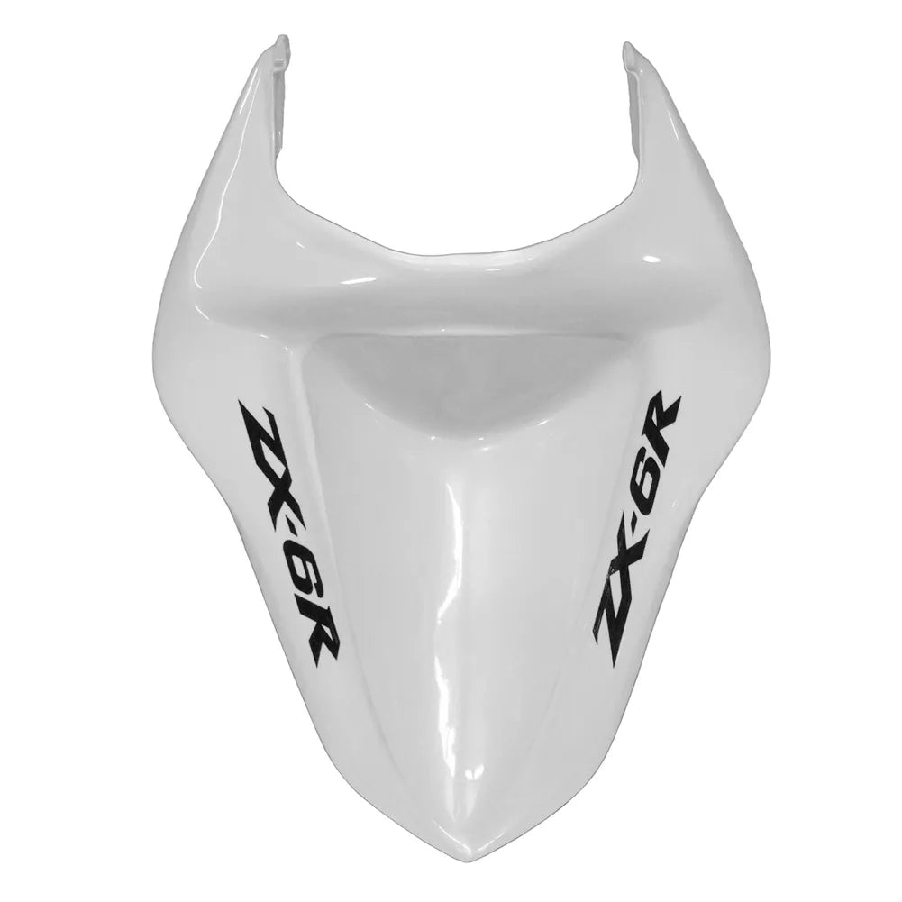 Kawasaki ZX-6R / 636 2007-2008 Pearl White with Logos tail section fairing detail view 5