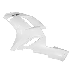 Kawasaki ZX-6R / 636 2007-2008 Pearl White with Logos tail section fairing rear view