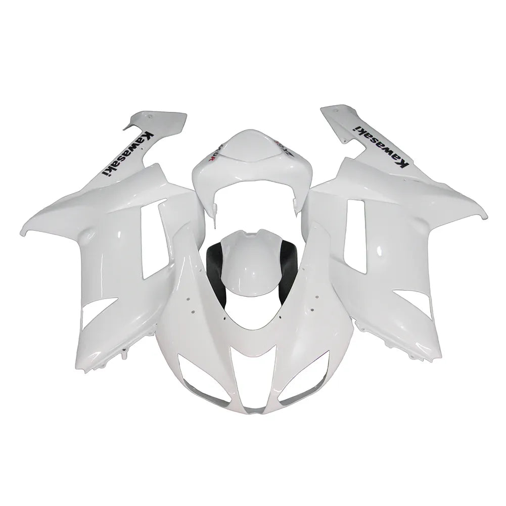 Kawasaki ZX-6R / 636 2007-2008 White fairing kit front view