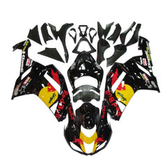Kawasaki ZX-6R / 636 2007-2008 Black, Yellow, and Red Bull Edition full fairing kit set view