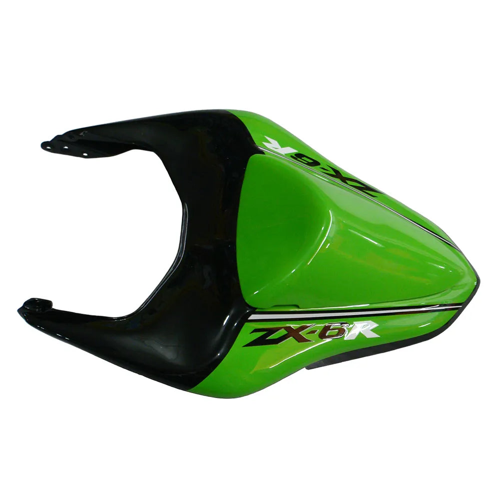 Kawasaki ZX-6R / 636 2007-2008 Green, White, and Black Speckled Edition tail section fairing detail view 13