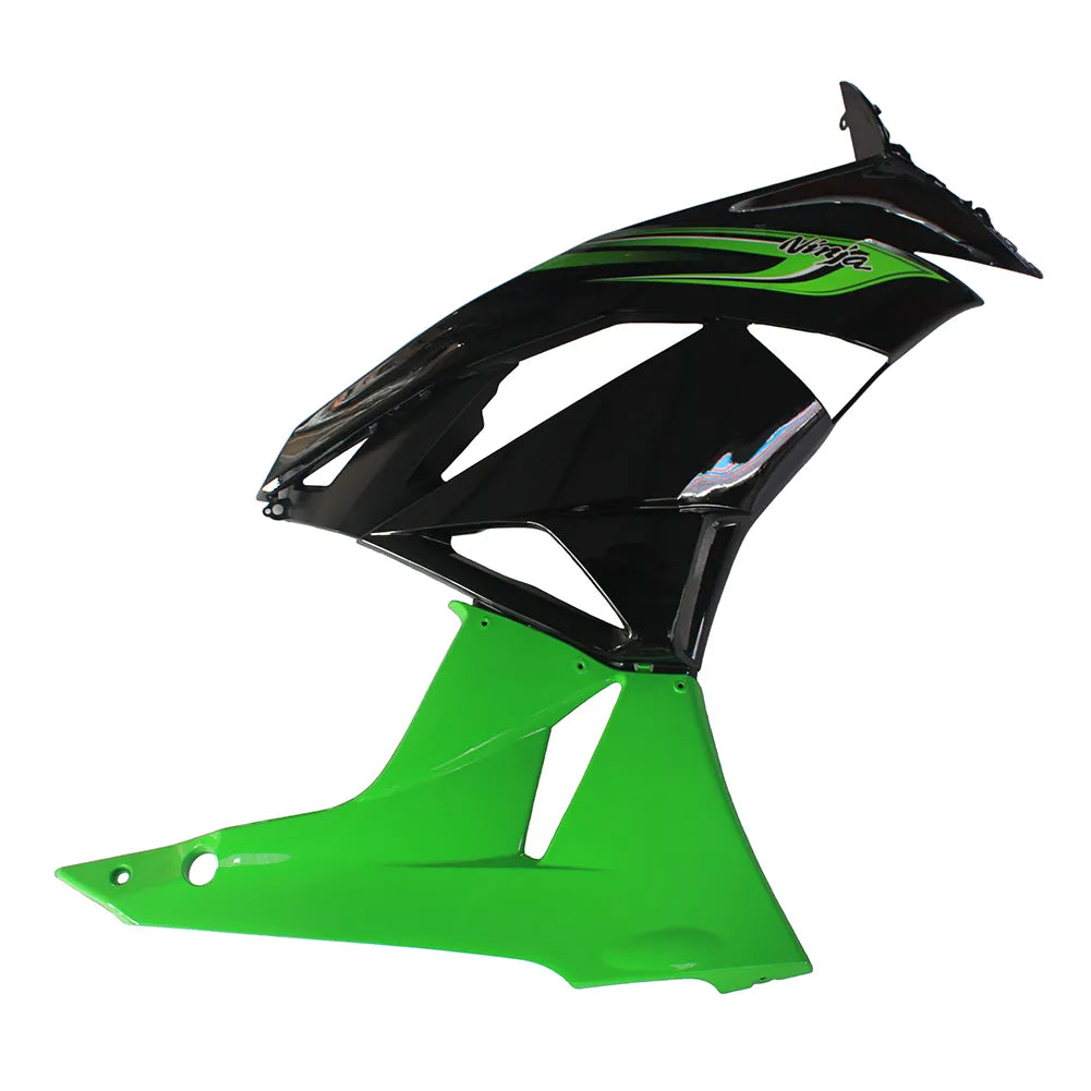 Kawasaki ZX-6R / 636 2009-2012 Green and Black Printed Decal Style tail section fairing side view