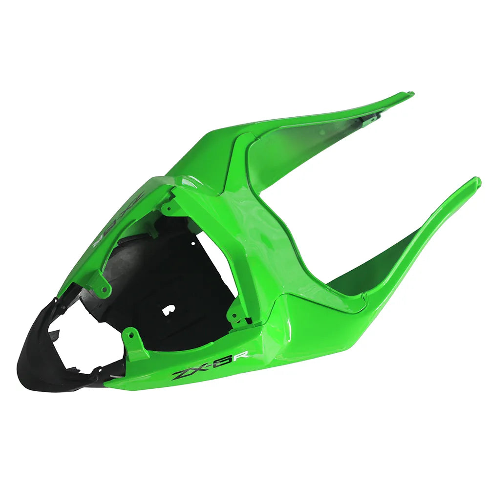 Kawasaki ZX-6R / 636 2009-2012 Green and Black Printed Decal Style tail section fairing detail view 3