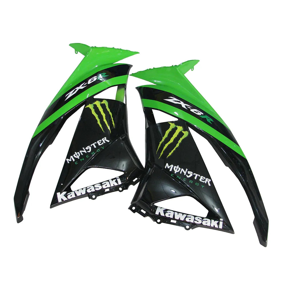 Kawasaki ZX-6R / 636 2009-2012 Green Monster Edition tail section fairing detail view 1