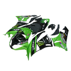 Kawasaki ZX-6R / 636 2009-2012 Green Monster Edition fairing kit left side view