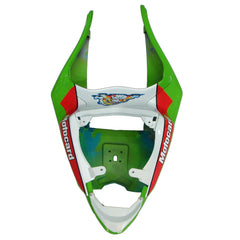 Kawasaki ZX-6R / 636 2009-2012 Green, Black, and White tail section fairing detail view 6