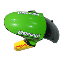 Kawasaki ZX-6R / 636 2009-2012 Green, Black, and White tail section fairing detail view 3