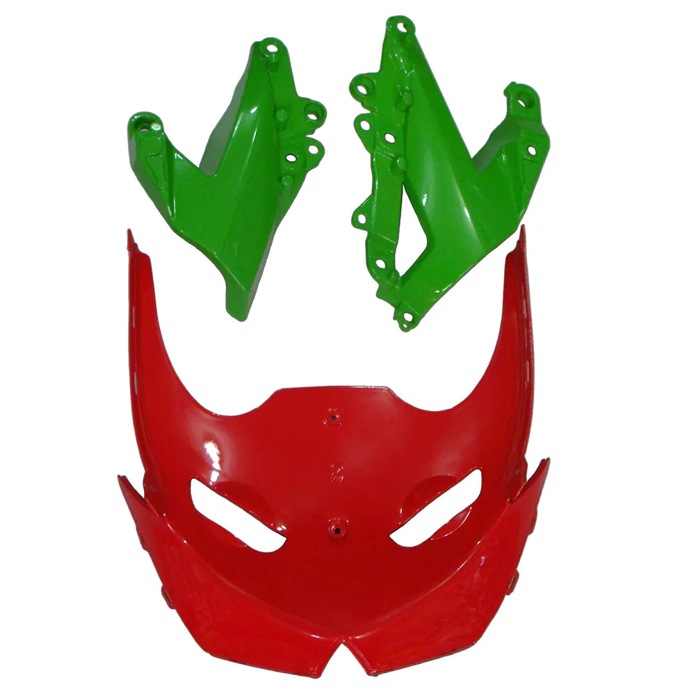 Kawasaki ZX-6R / 636 2009-2012 Green, Black, and White tail section fairing detail view 10