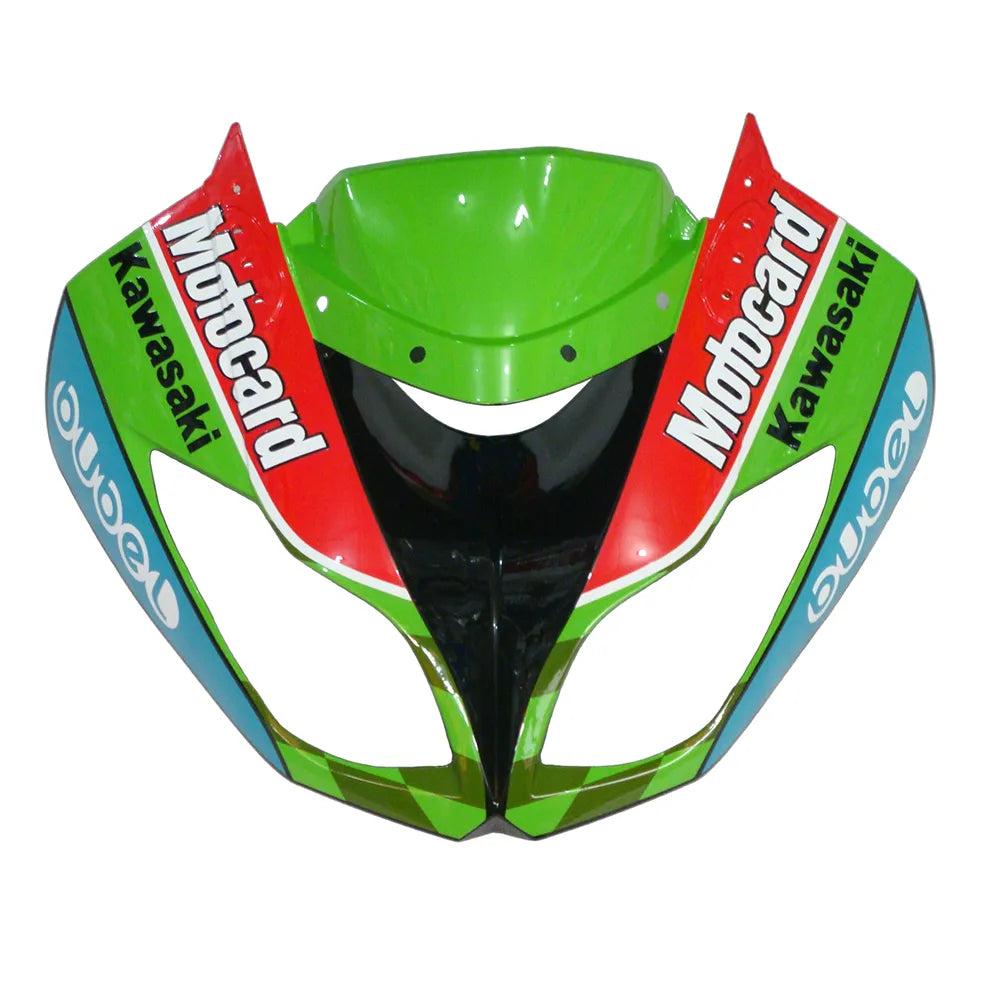 Kawasaki ZX-6R / 636 2009-2012 Green, Black, and White tail section fairing detail view 4