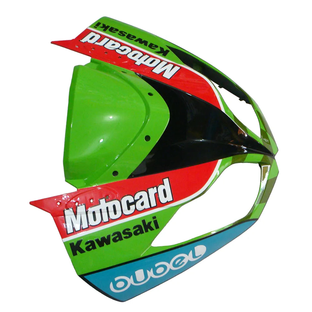 Kawasaki ZX-6R / 636 2009-2012 Green, Black, and White tail section fairing detail view 5