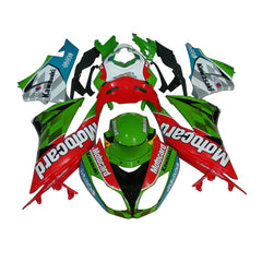 Kawasaki ZX-6R / 636 2009-2012 Green, Black, and White tail section fairing rear view