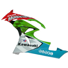 Kawasaki ZX-6R / 636 2009-2012 Green, Black, and White tail section fairing side view