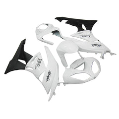 Kawasaki ZX-6R / 636 2009-2012 Matte Black and White fairing kit left side view