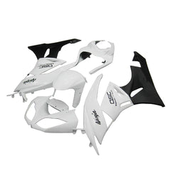 Kawasaki ZX-6R / 636 2009-2012 Matte Black and White fairing kit front view