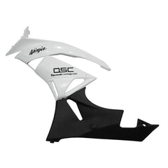 Kawasaki ZX-6R / 636 2009-2012 Matte Black and White tail section fairing rear view