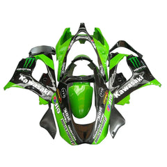 Kawasaki ZX-9R 2000-2001 Green Claw Graphics Style B Fairing Kit with Logos