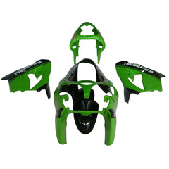 Kawasaki ZX-9R 2000-2001 Green Black 14 No. Fairing Kit with Logos