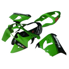 Kawasaki ZX-9R 2000-2001 Green Black 14 No. Fairing Kit with Logos