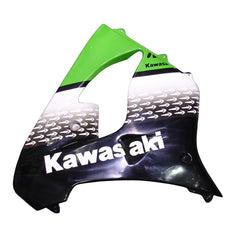Kawasaki ZX-9R 2000-2001 Green Black White Raindrop Style A Fairing Kit with Logos