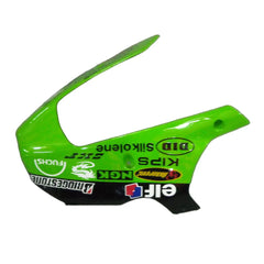 Kawasaki ZX-9R 2000-2001 Green Black White Raindrop Style B Fairing Kit with Logos