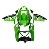 Kawasaki ZX-9R 2000-2001 Green Black White Raindrop Style B Fairing Kit with Logos