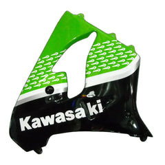Kawasaki ZX-9R 2000-2001 Green Black White Raindrop Style B Fairing Kit with Logos