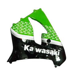 Kawasaki ZX-9R 2000-2001 Green Black White Raindrop Style B Fairing Kit with Logos