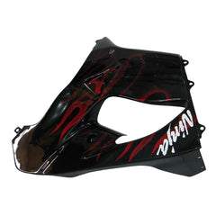 Kawasaki ZX-9R 2000-2001 Black Red Flame Fairing Kit with Logos