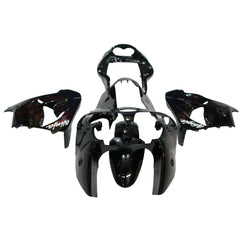 Kawasaki ZX-9R 2000-2001 Black Red Flame Fairing Kit with Logos