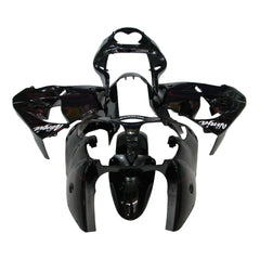 Kawasaki ZX-9R 2000-2001 Black Red Flame Fairing Kit with Logos