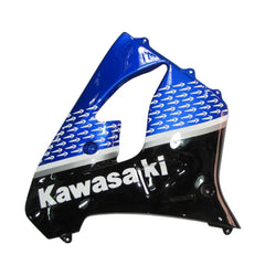Kawasaki ZX-9R 2000-2001 Black Blue White Raindrop right side fairing panel with logos