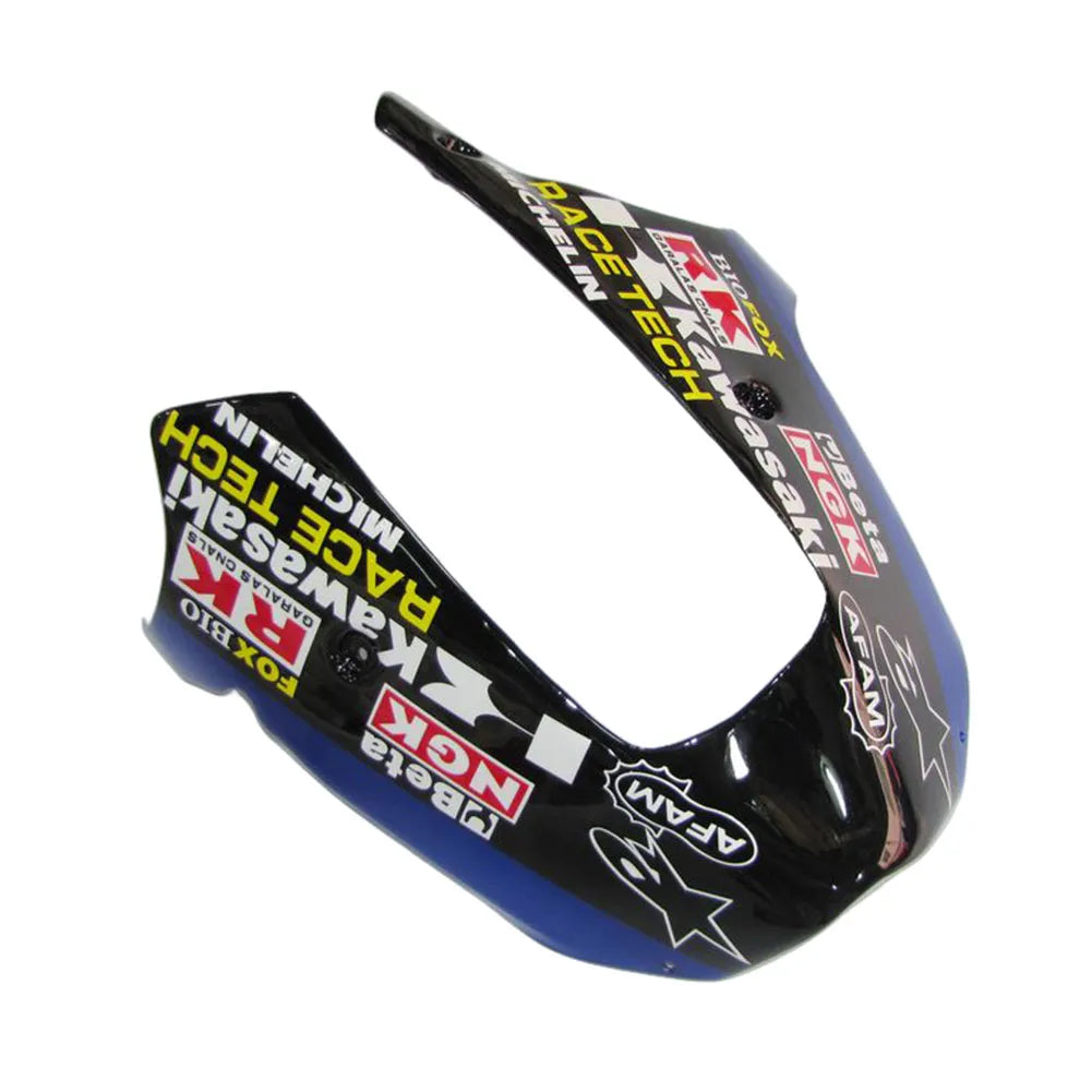 Kawasaki ZX-9R 2000-2001 Black Blue White Raindrop tail fairing with logos