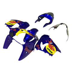 Kawasaki ZX-9R 2000-2001 Blue Yellow Red Bull Style B Fairing Kit with Logos