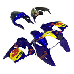 Kawasaki ZX-9R 2000-2001 Blue Yellow Red Bull Style B Fairing Kit with Logos