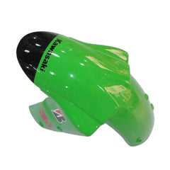 Kawasaki ZX-10R 2004-2005 Green Black Green Claw Style D full fairing kit component layout with logos