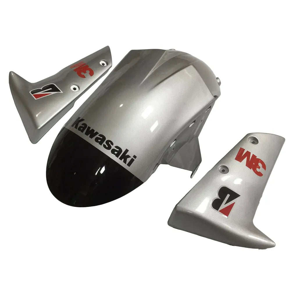 Kawasaki ZX-10R 2004-2005 Silver Black front nose fairing with logos