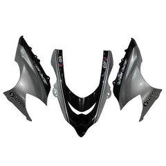 Kawasaki ZX-10R 2004-2005 Silver Black Silver Claw fairing kit side layout with logos-image 4