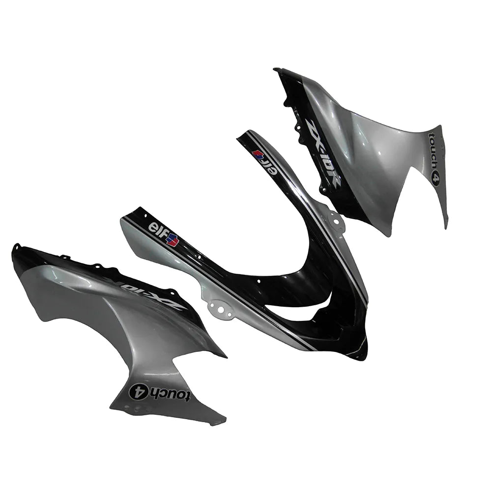 Kawasaki ZX-10R 2004-2005 Silver Black Silver Claw left lower side fairing panel with logos