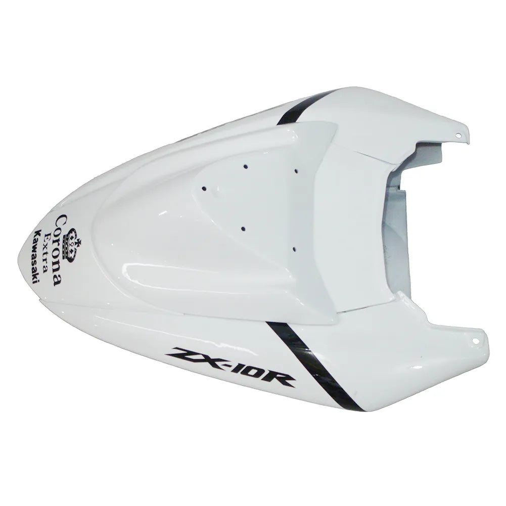 Kawasaki ZX-10R 2004-2005 White Crown fuel tank cover with logos