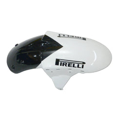 Kawasaki ZX-10R 2004-2005 White Crown front fender side view with logos-image 1
