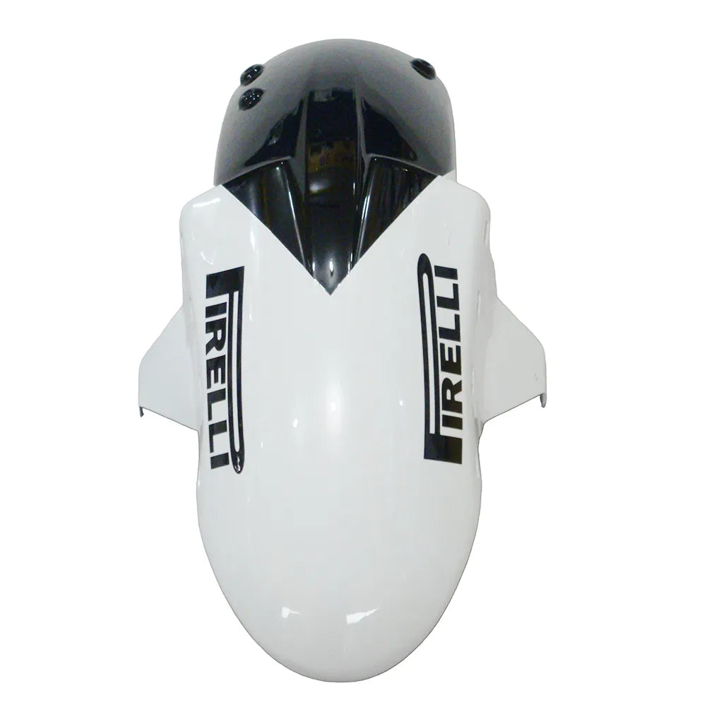 Kawasaki ZX-10R 2004-2005 White Crown front fender top view with logos
