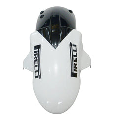 Kawasaki ZX-10R 2004-2005 White Crown front fender top view with logos