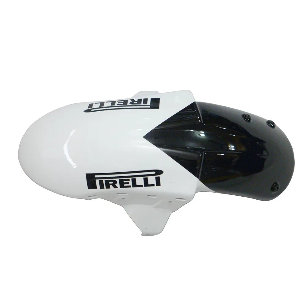 Kawasaki ZX-10R 2004-2005 White Crown front fender side view with logos-image 2