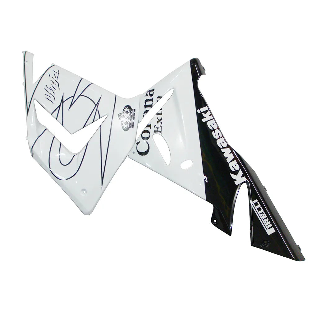 Kawasaki ZX-10R 2004-2005 White Crown left side fairing panel with logos