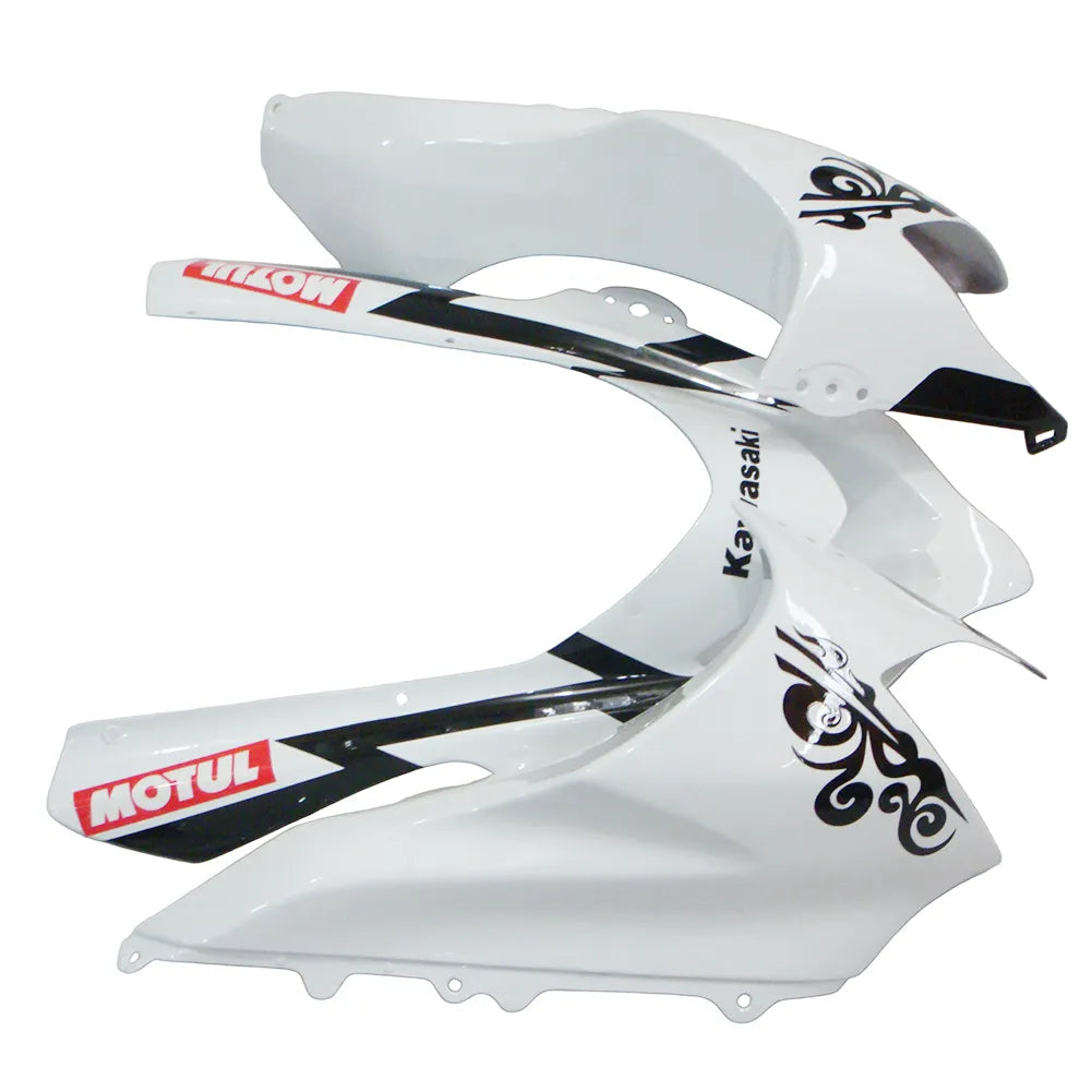 Kawasaki ZX-10R 2004-2005 White Crown left lower side fairing panel with logos