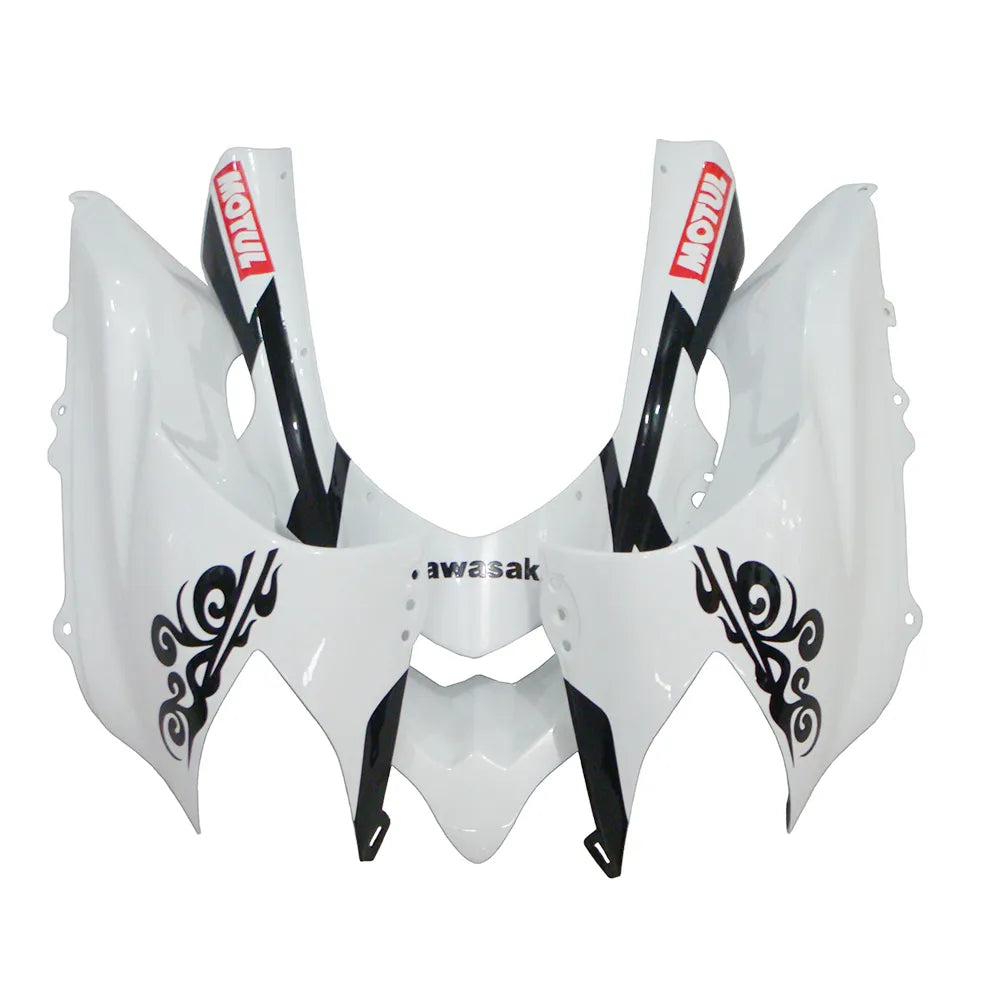 Kawasaki ZX-10R 2004-2005 White Crown front nose fairing with logos