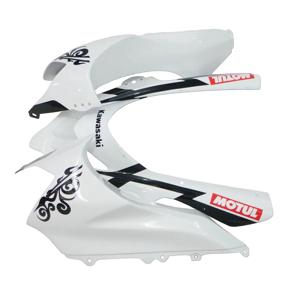 Kawasaki ZX-10R 2004-2005 White Crown right lower side fairing panel with logos