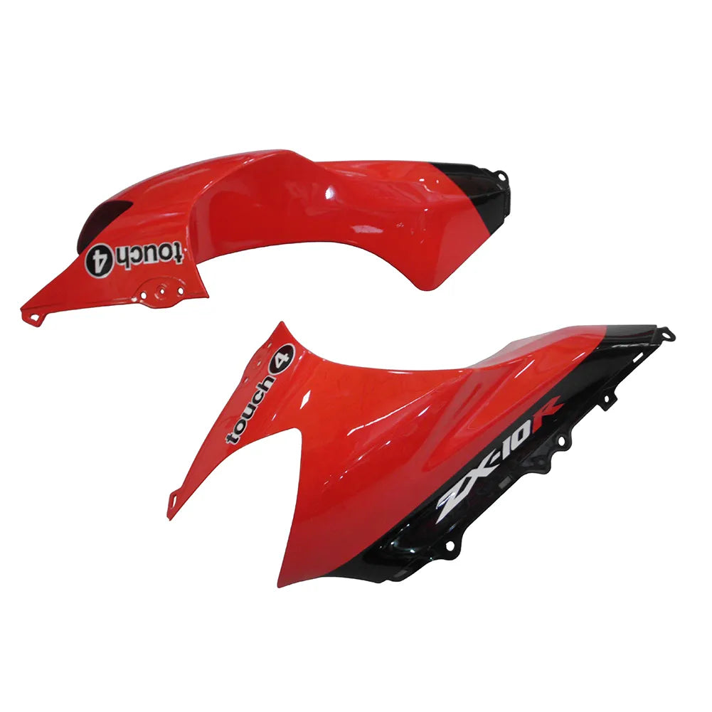 Kawasaki ZX-10R 2004-2005 Orange Black Green Claw Style A fuel tank cover with logos