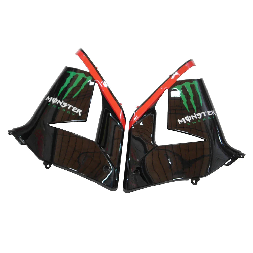 Kawasaki ZX-10R 2004-2005 Orange Black Green Claw Style A fuel tank cover top view with logos